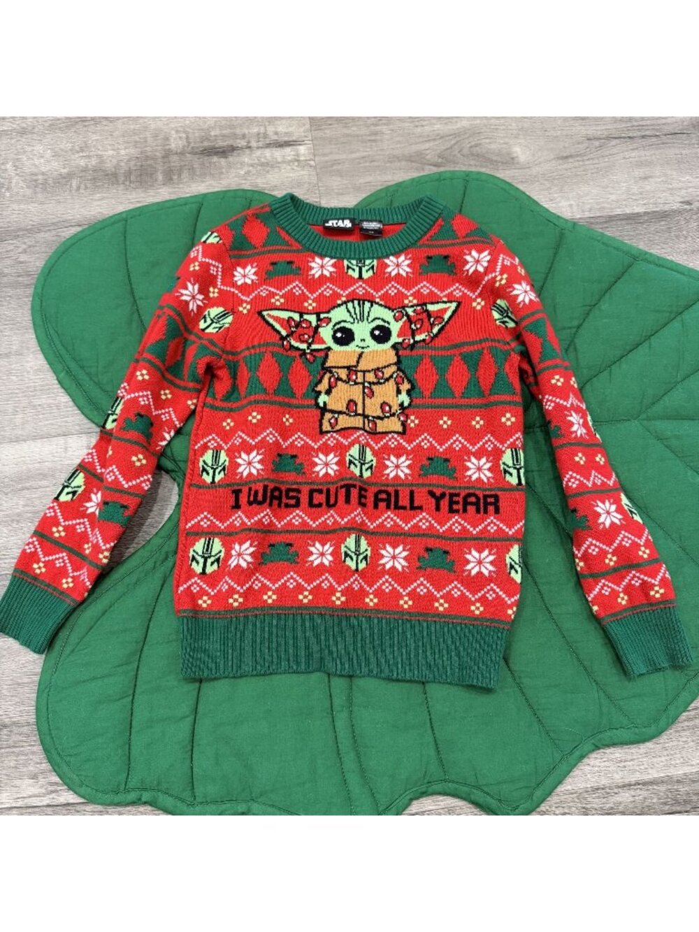 Star Wars 5T Baby Yoda I Was Cute All Year Knit Christmas Sweater Ugly Sweater